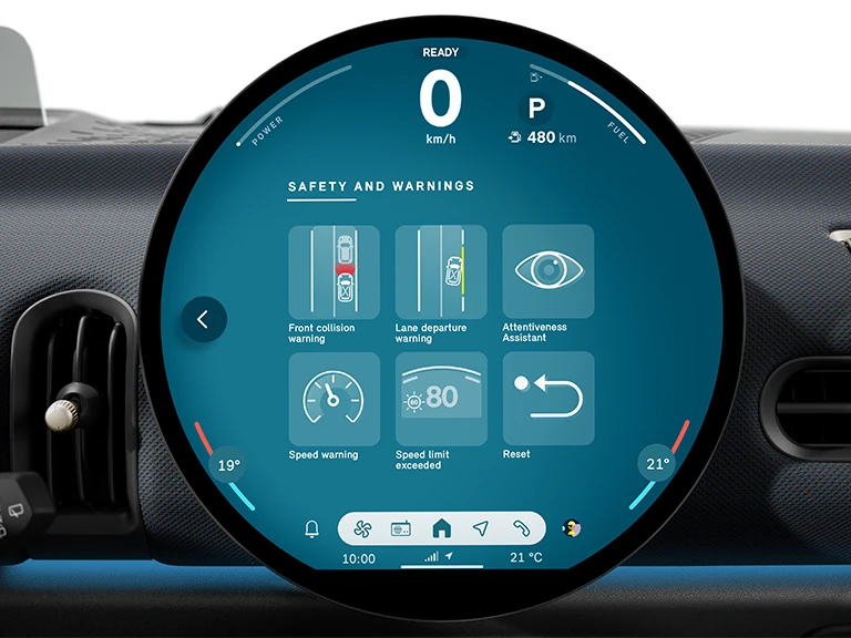 Vidéo mettant en avant les équipements de sécurité du MINI Cooper 3 portes, y compris les systèmes d’assistance à la conduite et les technologies de protection.