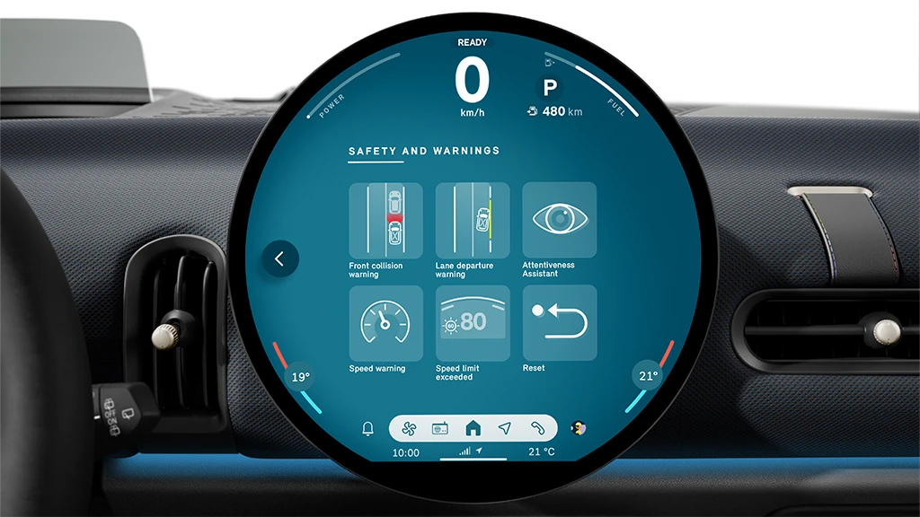 Vidéo mettant en avant les équipements de sécurité du MINI Cooper 3 portes, y compris les systèmes d’assistance à la conduite et les technologies de protection.